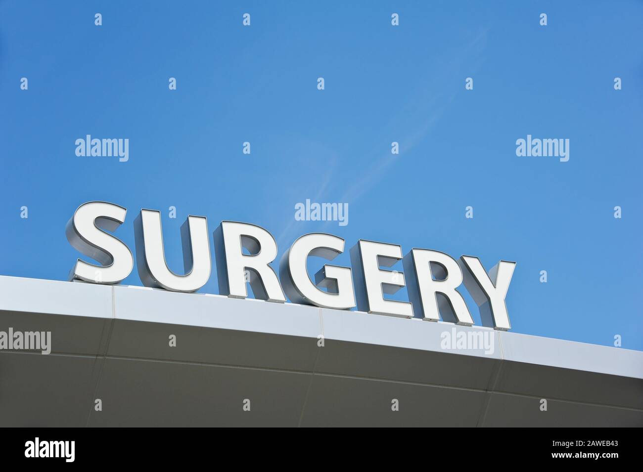 Krankenhauspatient Surgery Center Sign Stockfoto