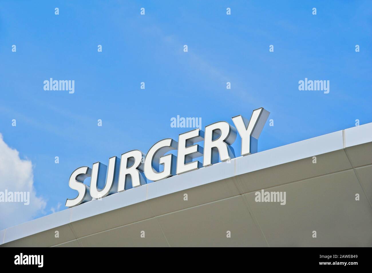 Krankenhauspatient Surgery Center Sign Stockfoto