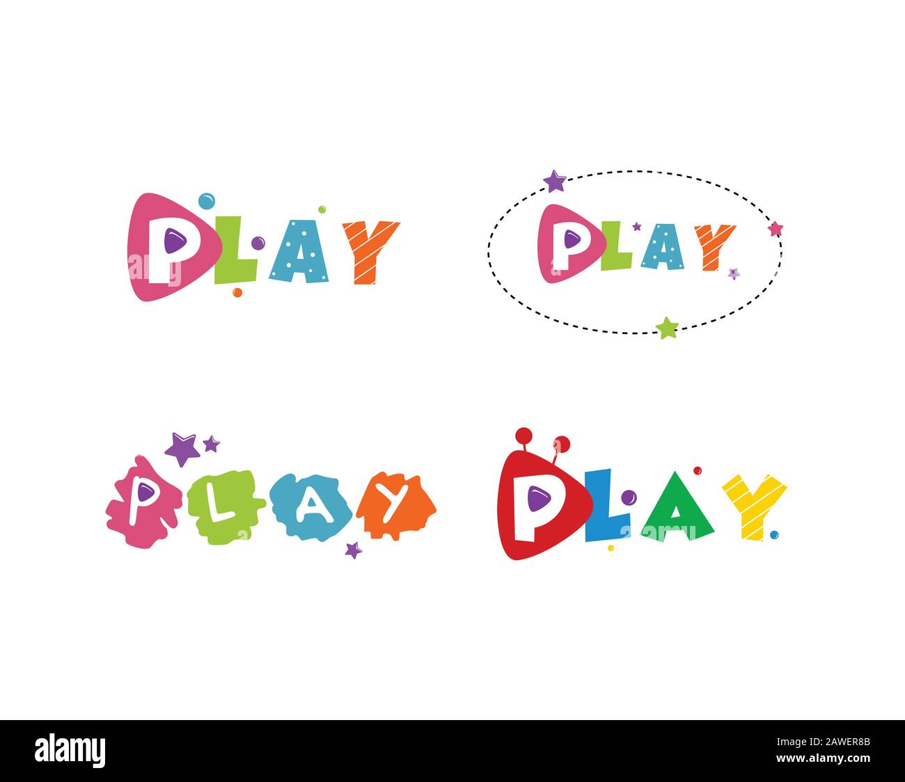 Kinder Spielen Logo Design Vector Stock Vektor