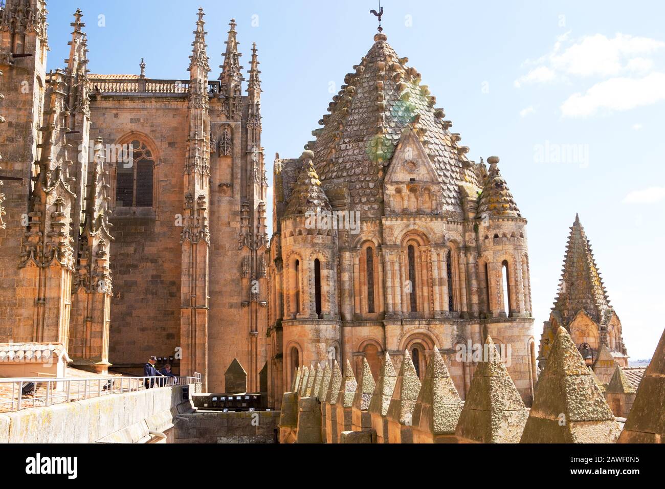 Dachterrasse der Alten Kathedrale von Salamanca, Spanien Stockfoto