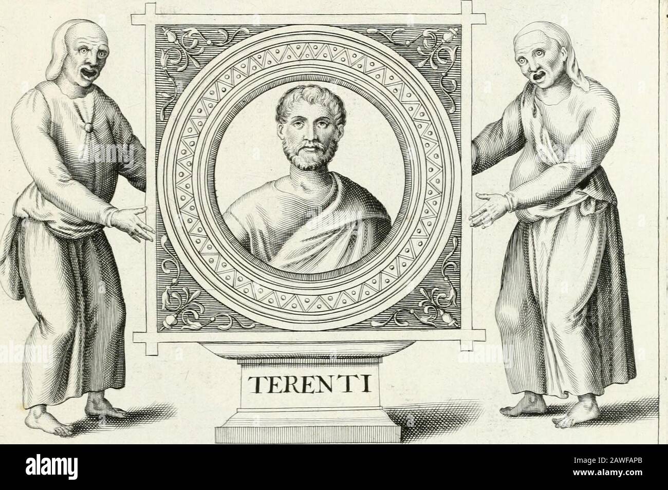 Veterum illustrum philophorum, poetarum, rhetorum, et oratorum imagines : ex vetustis nummis, gemmis, hermis, marmoribus, alijsque antiquis monumentis desumptae . SOPHO Po[tQCOthuriio.crqrai Apud jii-liiumi Vr5in CLES oniiubu^Sublimior 111 iinrniori r a. /. P. TERENTIVS AFER Ai-te iuuma,hcct:5smaqin jTiinoiis pLinratc intprLatinos Coimcos spcctawdus ^^. Stockfoto