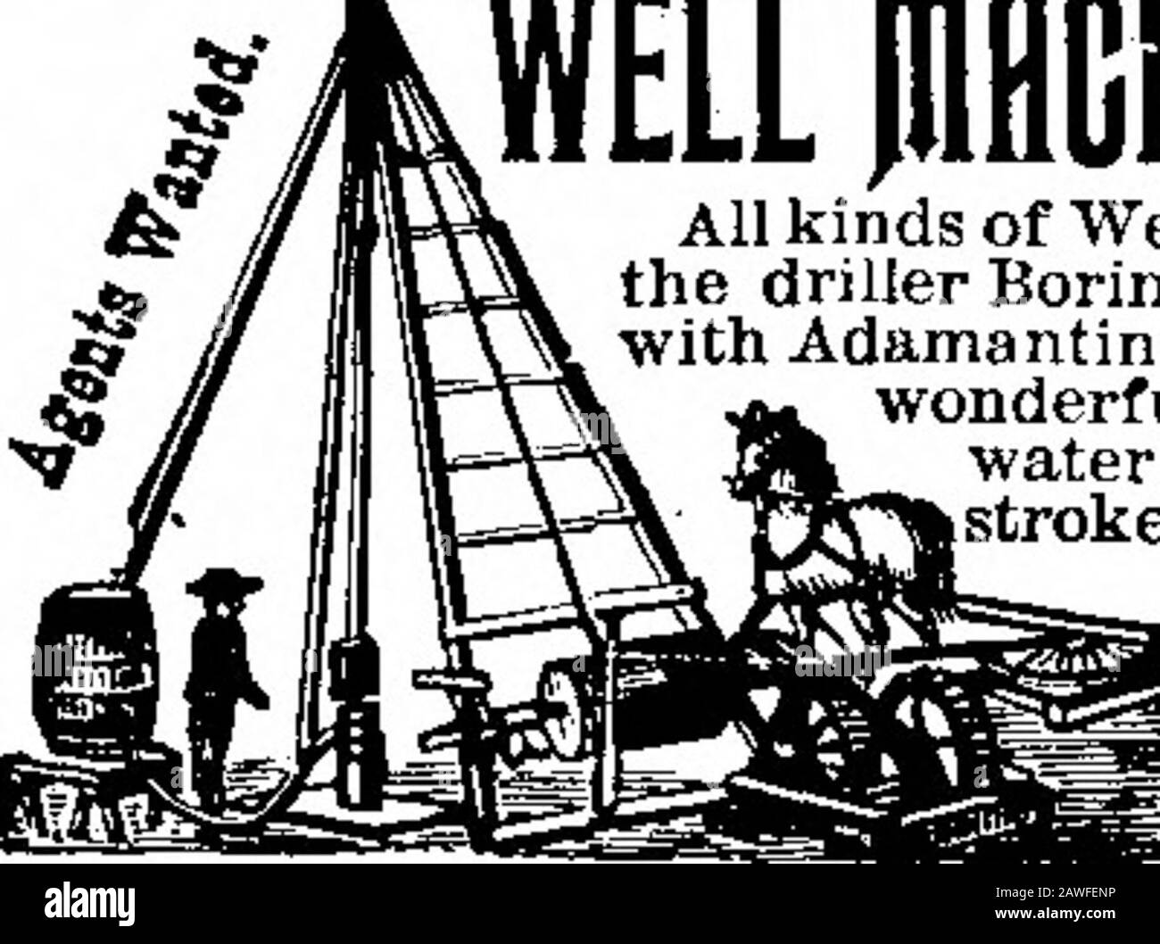 Wissenschaftlicher Amerikanischer Band 71 Nummer 14 (Oktober 1894) . 36 Maiden i^ane, New York City. Wellihchineiyi!. Das größte Funktioniert auf der Erde. Alle Arten von Well Tools. Ein Glück für den Driller Bohrer Wells oder Prospektmit Adamantine. Kann einen Kern annehmen. Schreckliche Entdeckung von lebendem Wasser in der Luft. Sparsame, zweitaktige artesische Pump-Outfits. 448 PAP:e Kncyclo-pedia 2,1 Cents._§ American Well Works,^g Aurora. III., Chicago, ili.., DalZzAS, Tex. ARTESISCHE BRUNNEN-BY PROF. E. 6. Schmidt. Ein Papier über artesische Brunnen als Quelle für die Wasserversorgung. Essentielle geologische Bedingungen von arte-sianischen Brunnen. Einige chemische Eigenschaften Stockfoto