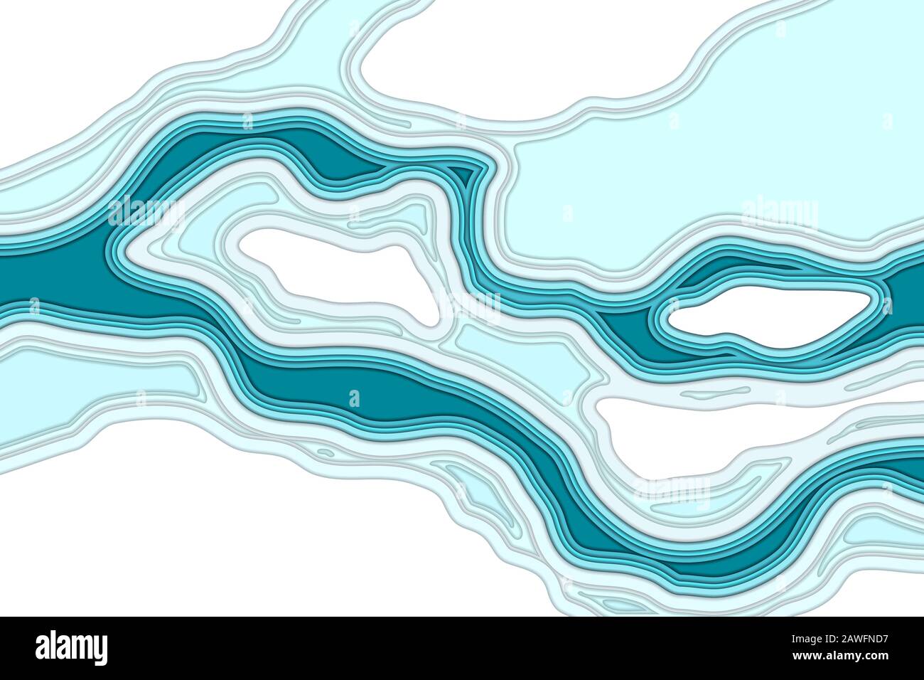 Frosen River in der Vektorgrafik der Eisantenne Stock Vektor