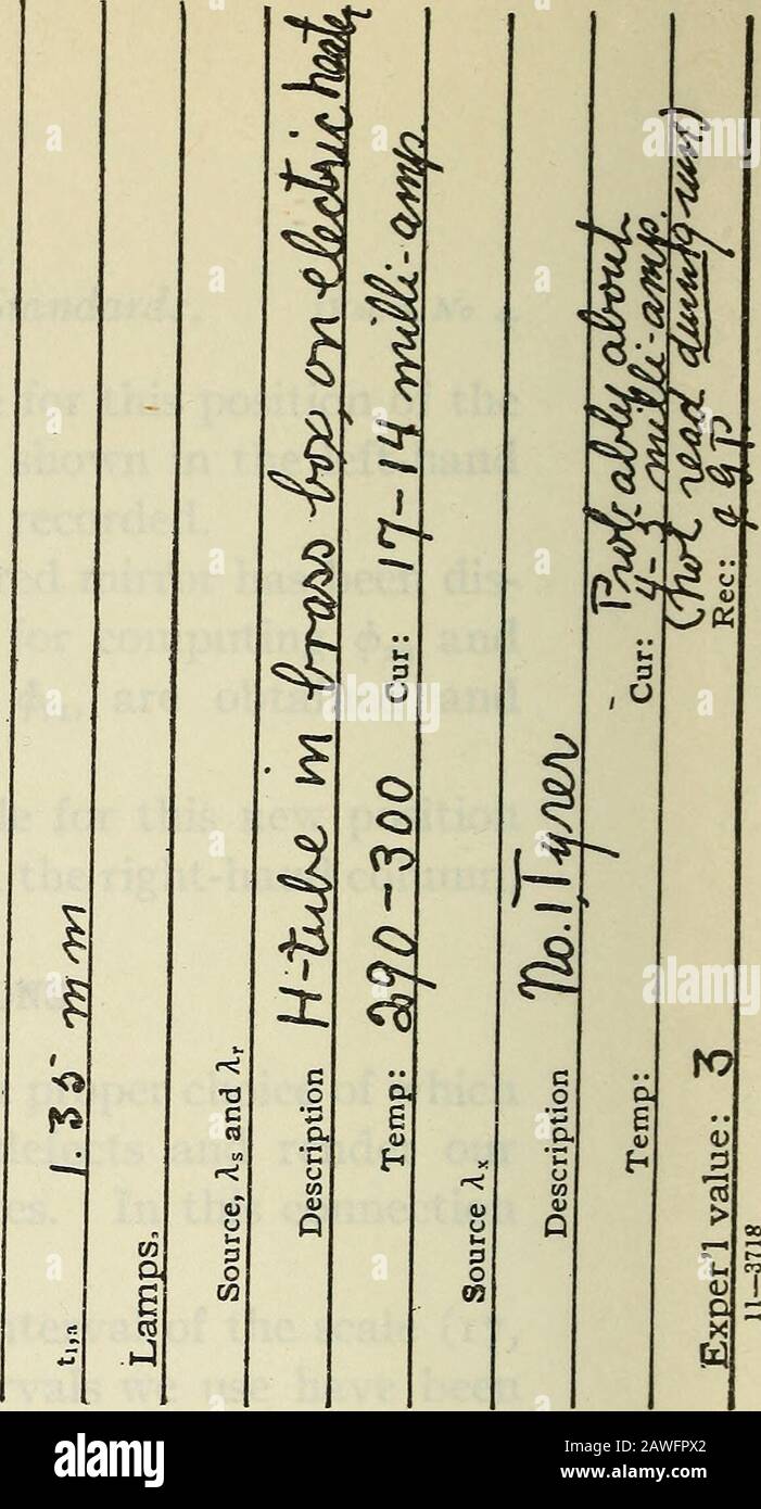 Modifizierte Methode zur Bestimmung der relativen Wellenlängen . arly Equal. Dadurch wird ein Fehler in ^t aufgrund von Fehlerschrauben vernachlässigbar gemacht. C. Alle Fraktionen {(f>xi, ^x2^ 4^n, 4r2) sind klein gewählt. Byso, der die Wirkung einer geringfügigen Abweichung des Verhaltens des elastischen Systems vom Hookes-Gesetz bewirkt, wird verringert, und die Auswirkung von Fehlern in Z^j und D2 kann im Vergleich zu ähnlichen Fehlern in A^, A2, B^^, B2, C^ und Cg vernachlässigbar sein. D. ^^2 wird fast gleich 4*^1 und ^^2 fast gleich Tori gewählt. Es ist offensichtlich, wie^ diese Bedingung wirksam ist, um die Auswirkungen von zu eliminieren Stockfoto