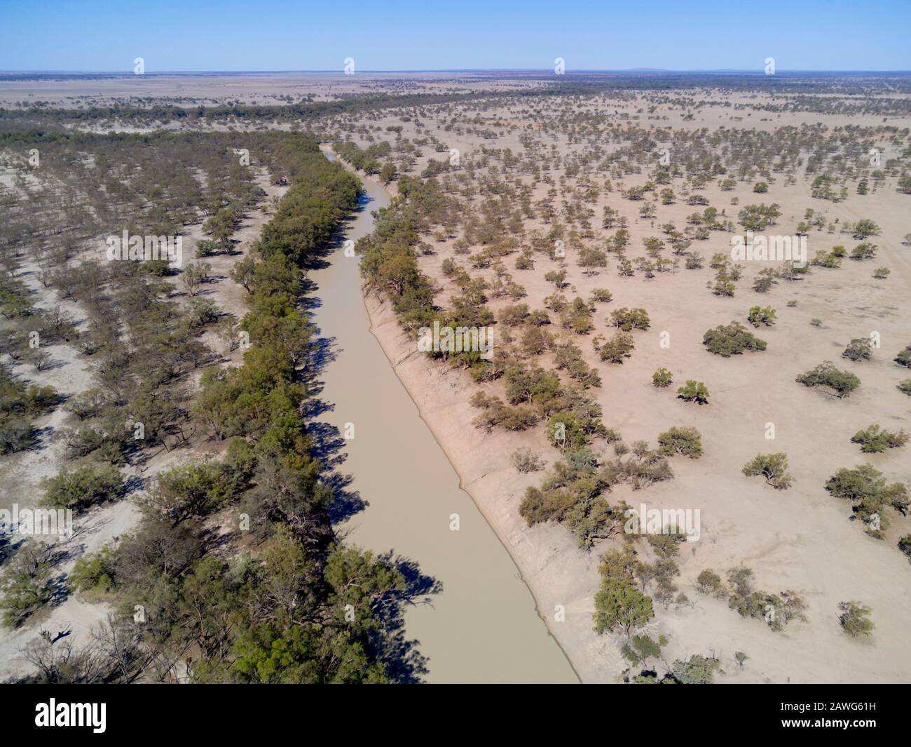 Die Überschwemmungsgebiete des Darling River in der Nähe von Tilpa Western Outback New South Wales Australia Stockfoto