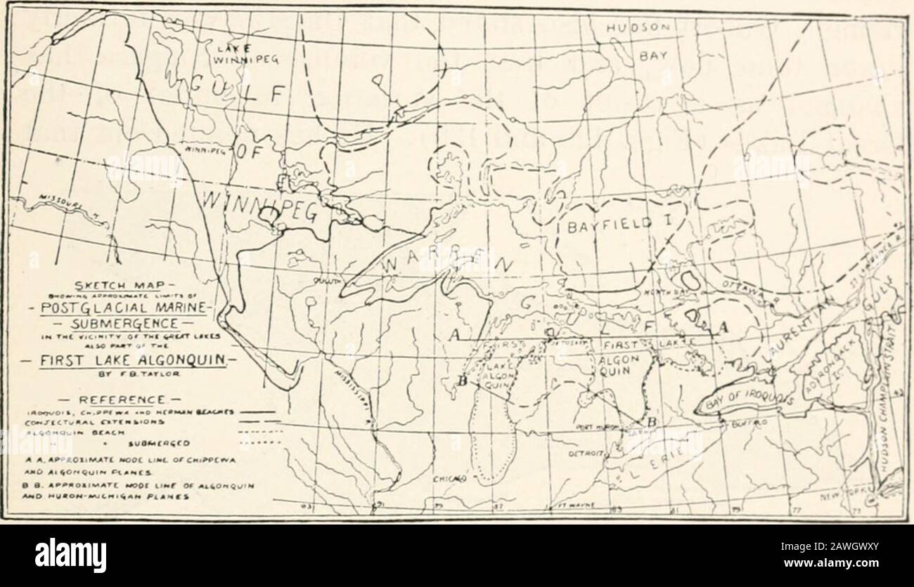 Die physische Geographie des Staates New York. 7; same, XIII, 365-383; same, 14, 273-289;Amer. Journ. SCI.,CXLIX, 1895,69-71; Amer. Geol., XV, 1895, 24; Amer. Jourii. SCI.,CXLIX, 1895, 249-270; Amer. Geol., XV., 1895, 100-120; 162-179; 394; same, 304-314;Amer. Geol., XVII, 1896, 253-257; Same, XVII, 1896, 397-400: Inlandspädatiker, II,1896; Studien in Indiana Geographie (Trockner), Terre Haute, Indiana, 1897, 90-110;Amer. Geol., XVIII, 1896, 108-120 und Bull Geol. Soc. Amer., VIII, 1897, 31-58; Amer.Journ. SCI., CLIII, 1897, 208; Amer. Geol., XIX, 1897, 392-396; Amer. Geol., XX, 1897,65-66; 111-128; Proc Stockfoto