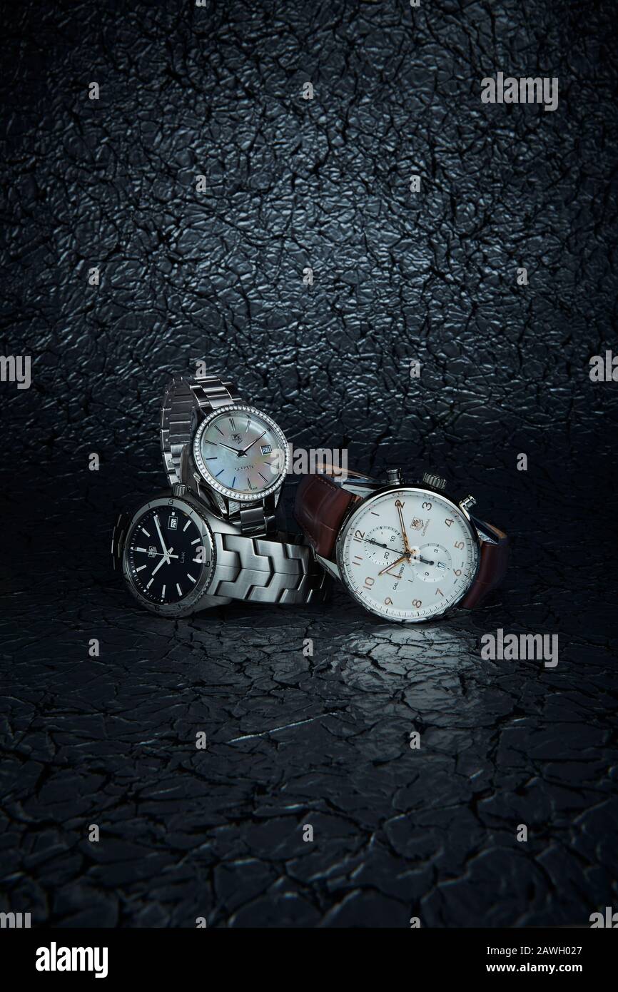 Drei Tag Heuer Uhren Stockfoto