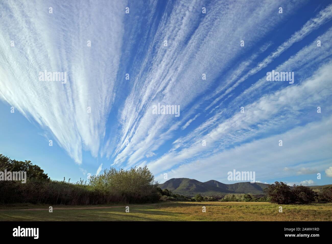 Malerische Landschaft mit dramatischen Wolken im ländlichen Südafrika Stockfoto