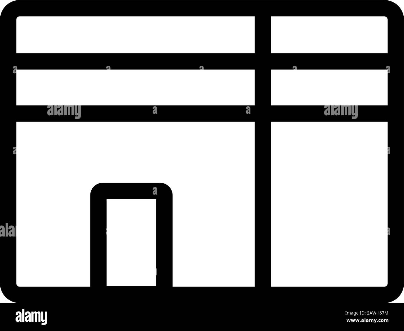 Moschee-Ikone-Vektor. Isolierte Darstellung des Kontursymbols Stock Vektor