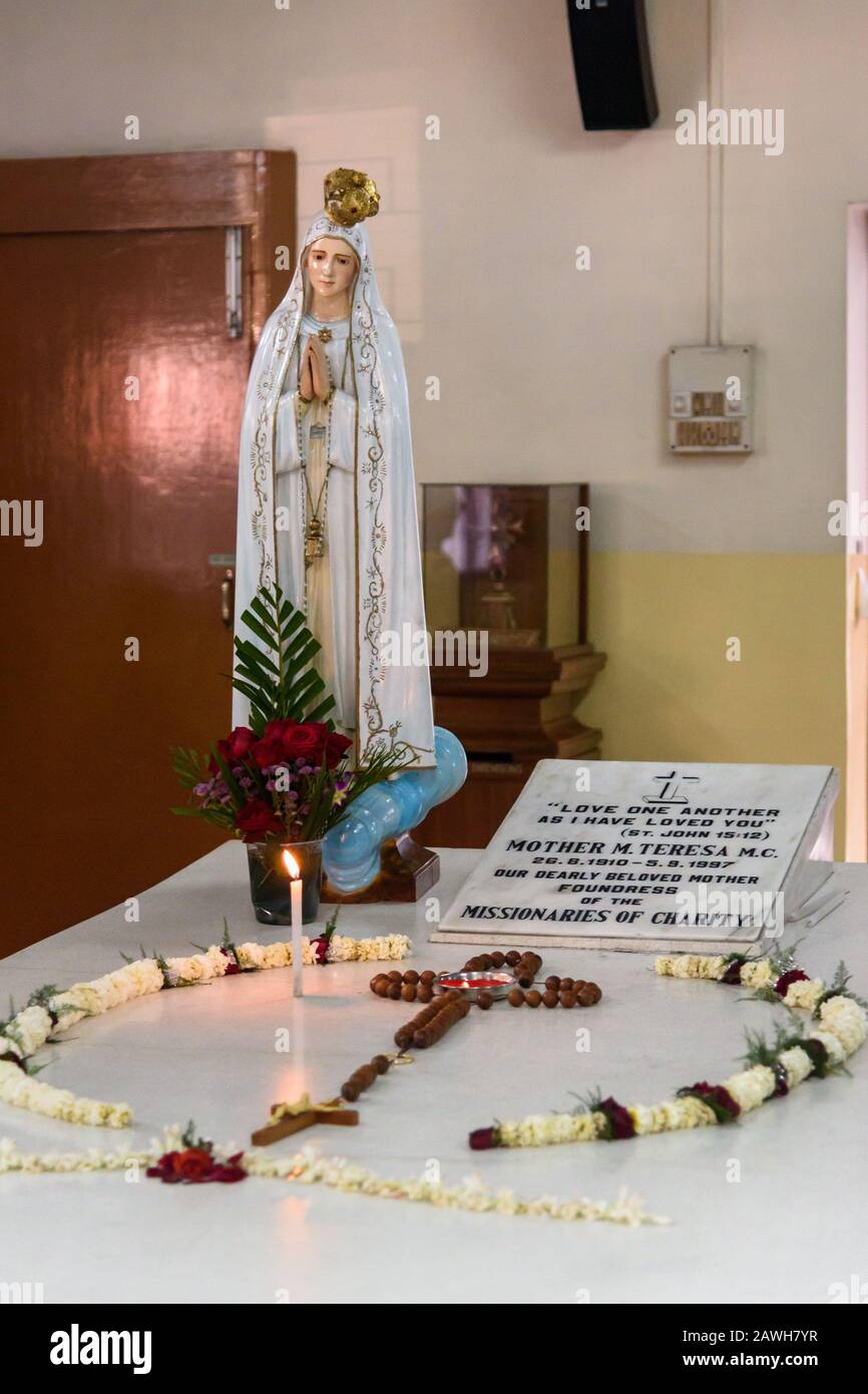 Grab von Mutter Teresa im Mutterhaus in Kolkata. Indien Stockfoto