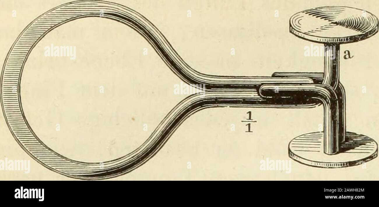Die Analyse des Harns : sowie zur Beurlaubung der VerÃ¤ndungen dieses Secrets mit Besonderer RÃ¼cksicht auf der Zecke des praktischen Arztes : zum Gebrauche fÃ¼r Mediciner und Pharmaceuten . 140 IJestiminations der einzelnen KÃ¶rper. Â§. 56. Abb. 13. IH (Abb. lo.) zusamengeprest and hierdurch hermetisch ver-schliessen istj aber per through einengeringen or stÃ¤rkeren Zusam-mendruck der beiden Platten ccccm oder weniger geÃ¶ffnet wer-werden kann, steckt man untein zu einer feinen Spitze aus zogenschen? GlasrÃ¶ Abb. 14.Dies KautschuckrÃ¶hrchen Stockfoto