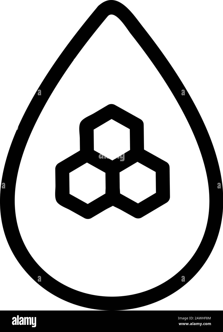 Der Honigtropfen entleert den Ikonenvektor. Isolierte Darstellung des Kontursymbols Stock Vektor