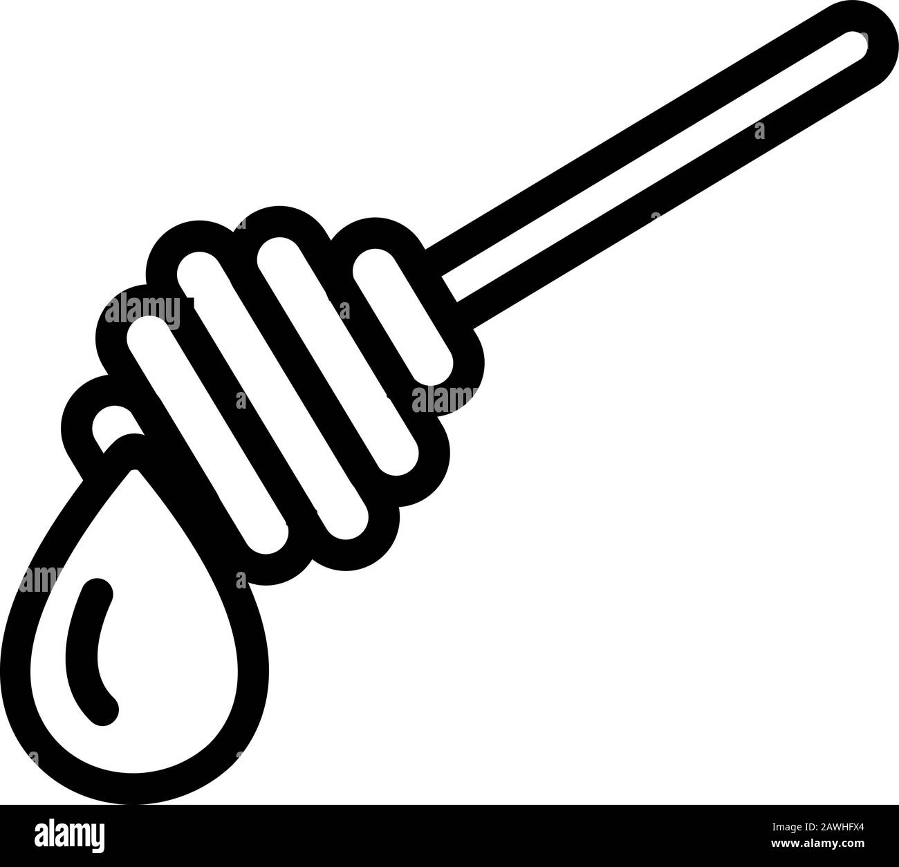 Der Honigtropfen entleert den Ikonenvektor. Isolierte Darstellung des Kontursymbols Stock Vektor