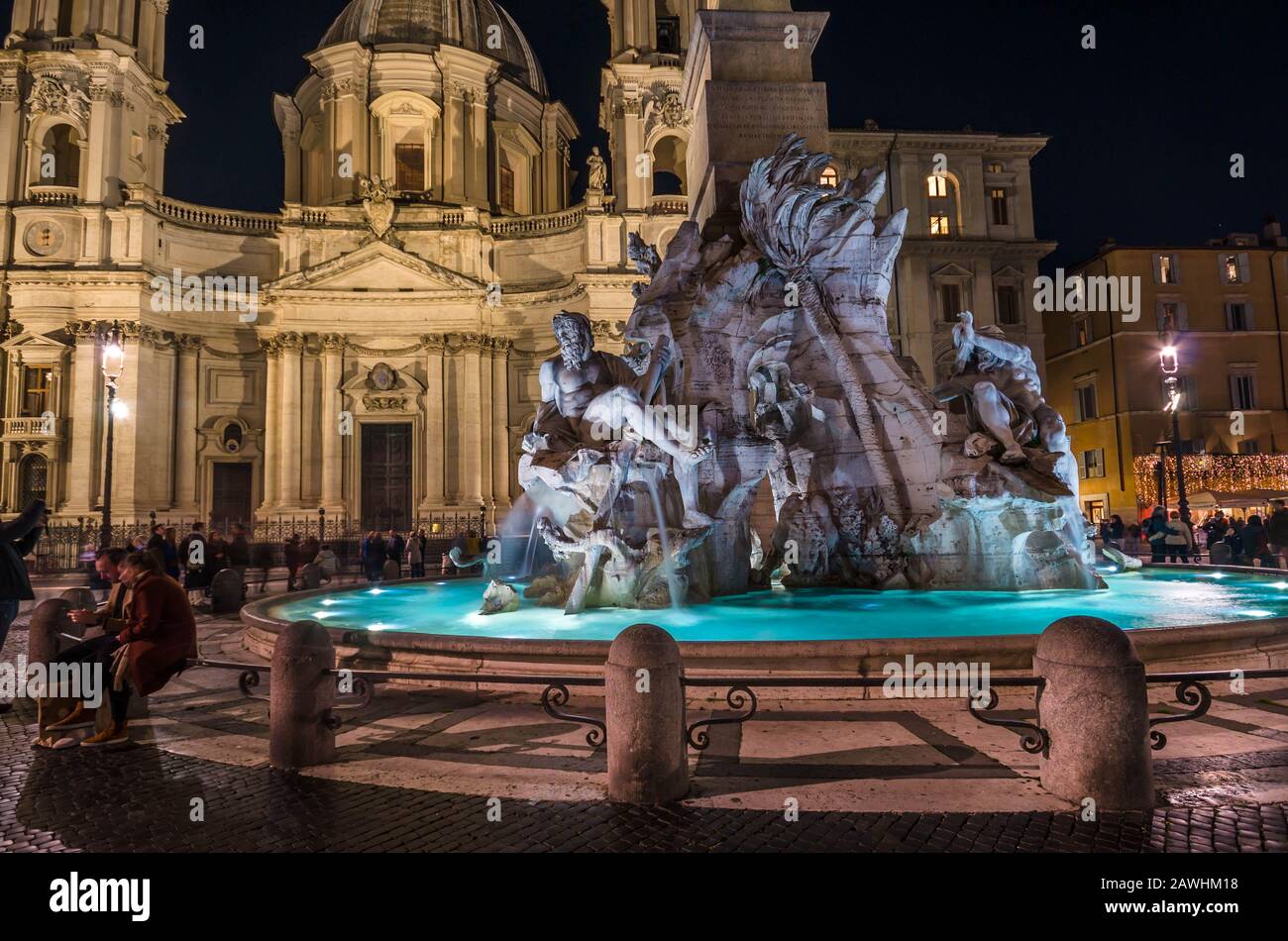 Piazza Navona, Navona-Platz eines der bekanntesten Wahrzeichen Italiens. Stockfoto