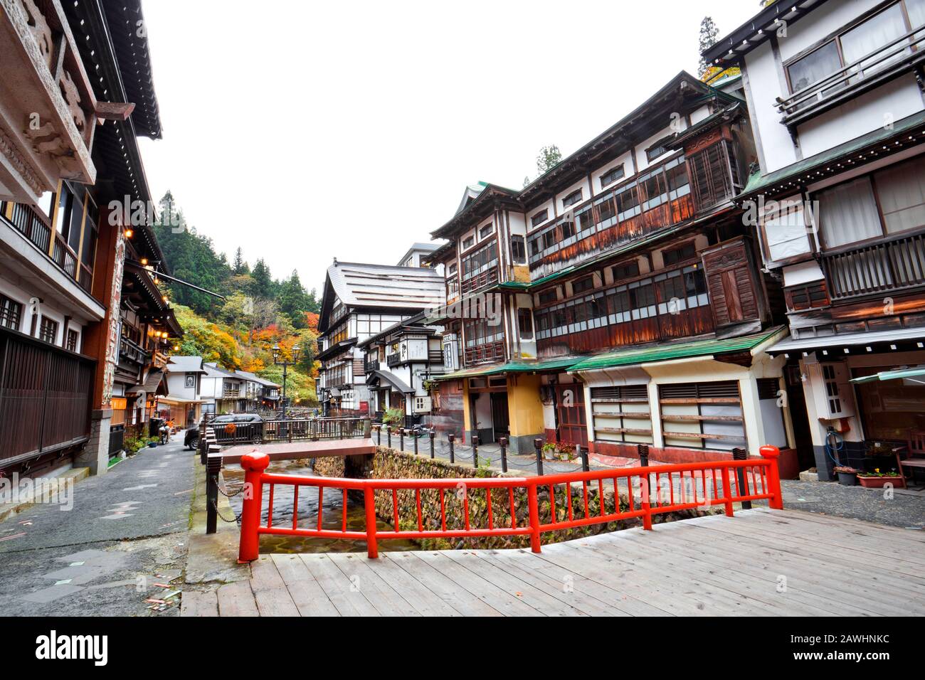 Ginzan Onsen, Japan heiße Quellen Stadt, Yamagata, Tohoku Stockfoto