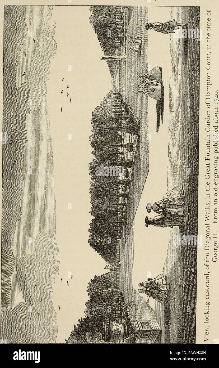 Die Geschichte des Hampton Court Palace in Tudor Times mit Lady Yarmouth in einer ausgewählten Party. ^ Als Georg II. Älter wurde, besserte sich sein Temperament nicht, und wenn er von seinen Ministern oder Dienstbegleitern irritiert wurde, würde er seinen Hut oder Perücke über den Raum ziehen.^ Mit seinem Enkel, dem Nachfahren Georg III., wurde seine Wut manchmal ziemlich unkontrollierbar. Und einst, in den Staatswohnungen des HamptonCourt Palace, vergaß seine heilige Majestät bisher seine Königswürde, um die Ohren des Jugendlichen Thronfolgers zu kästeln.Diese Beleidigung, so empört George III. Mit dem Ort, das, so sein Sohn der Herzog Stockfoto