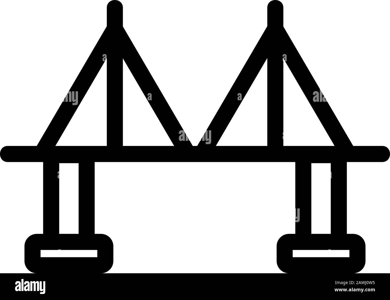 Brückensymbol Vektor. Isolierte Darstellung des Kontursymbols Stock Vektor