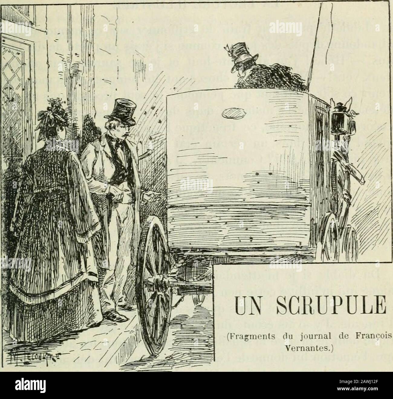 La Lecture . UN SCRUPULE Fragments du Journal de FrançoisVernantes. PREMIER-FRAGMENT Paris. Nuit du 7 au 8 janvier 1S8. ... Quelle Machine singulière que celle qui me sert de systèmenerveux et quen penser moi-même? JAI fait la guerre et je neme souviens pas davoir jamais dormi dun sommeil plus intensequà la veille de Coulmiers, - sur une table de bois, dans unesalle de ferme ouveite au vent, alors que je devais, le lendemain,assister à mA première bataille! JAI eu un duel pour les beauxyeux de cette pauvre Pauline Raffraye, dont je nétais paslamant, et jai dormi de même, dans la nuit qui pré Stockfoto