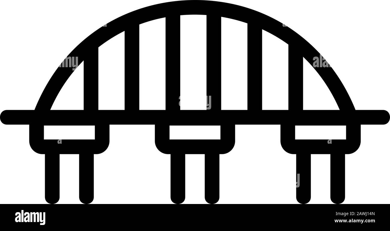 Brückensymbol Vektor. Isolierte Darstellung des Kontursymbols Stock Vektor