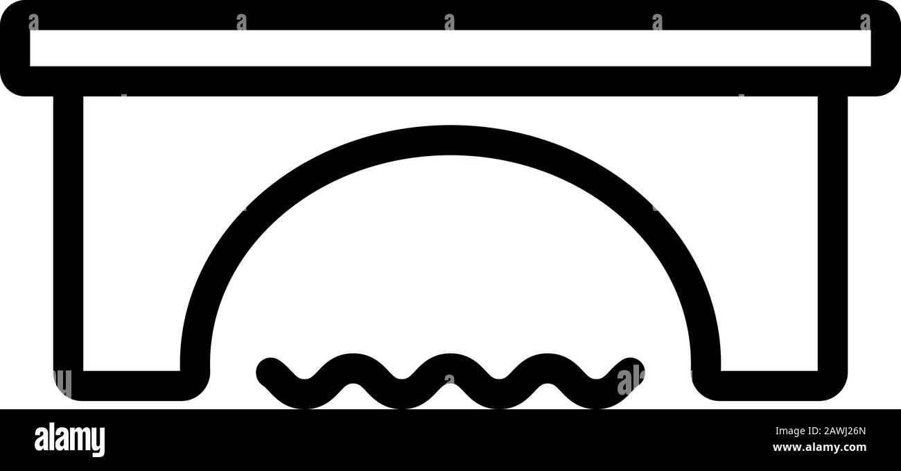 Brückensymbol Vektor. Isolierte Darstellung des Kontursymbols Stock Vektor