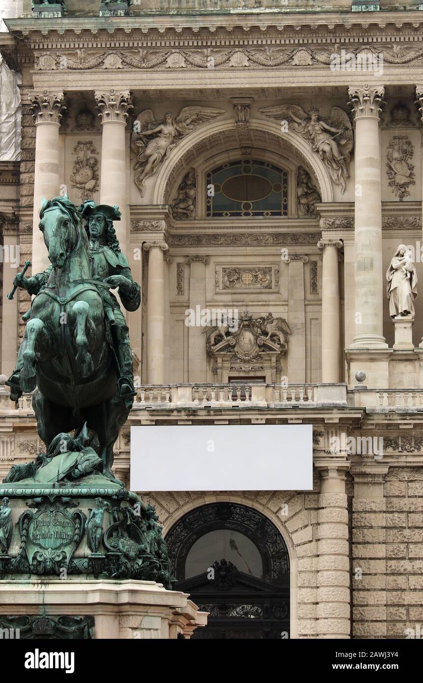 Statue des Prinz Eugens vor dem Hofburger Schloss Heldenplatz Wien Stockfoto