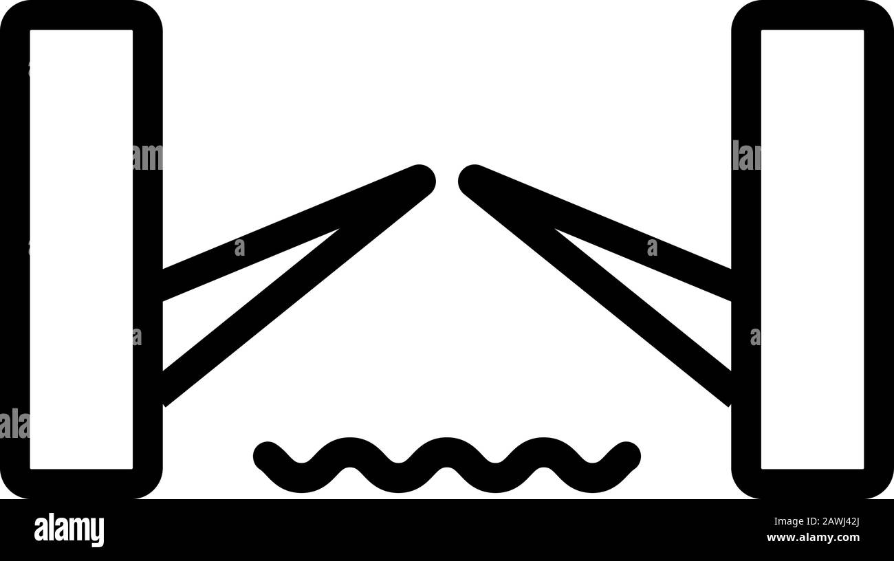 Brückensymbol Vektor. Isolierte Darstellung des Kontursymbols Stock Vektor