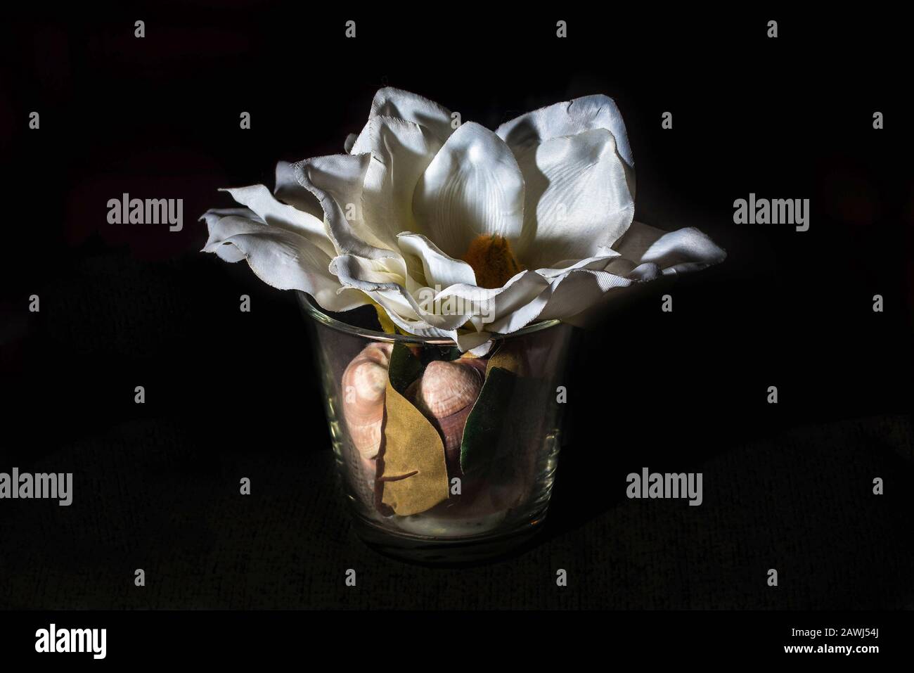 Herzstück mit Stoffblumen Stockfoto