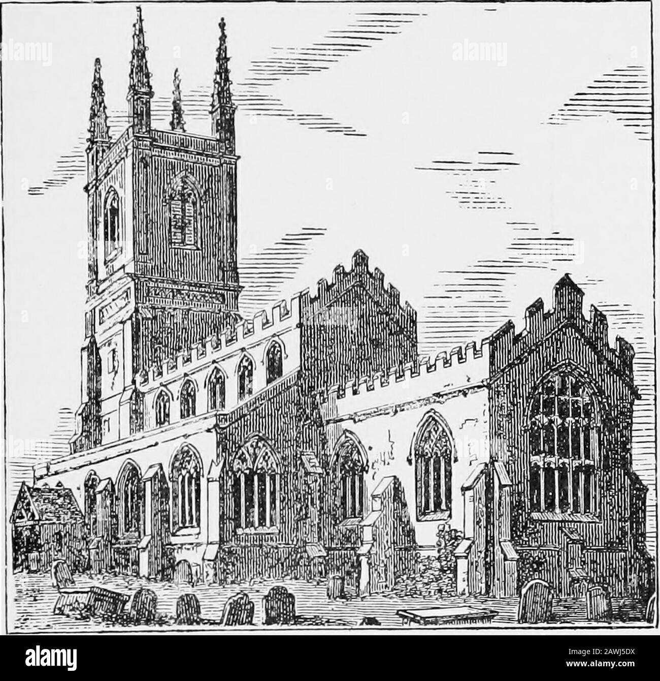 Unsere eigene englische Bibel: Ihre Übersetzer und ihre Arbeit: Die Zeit der Handschrift. In Lutterworth-Studie. 277 JOHN WYCLIF 279 in Truhen unter der St. Marys Kirche aufbewahrt. Durch die Bücher von Bolton Abbey, etwa Anfang des vierzehnten Jahrhunderts, scheinen drei Bücher erst in vierzig Jahren erschienen zu sein, obwohl Bolton für Unwissenheit und Jollität wichtiger war als das Averagemonasterium. LUTTERWORTH CHURCH. So dass, für das Ende des vierzehnten Jahrhunderts, um die producea Chaucer, würdig, im Triumvirat mit Dante und Petrarch und ein Wyclif mit der vollständigen englischen Bibel in seinem zu stehen Stockfoto