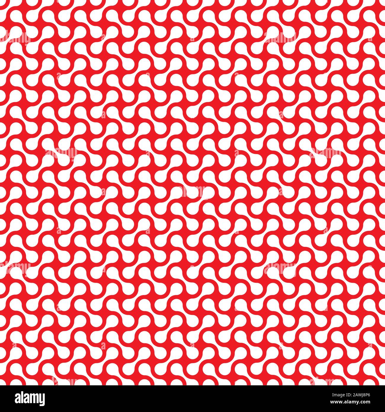 Nahtloses, abstraktes Interlocking-Muster in Rot Stock Vektor