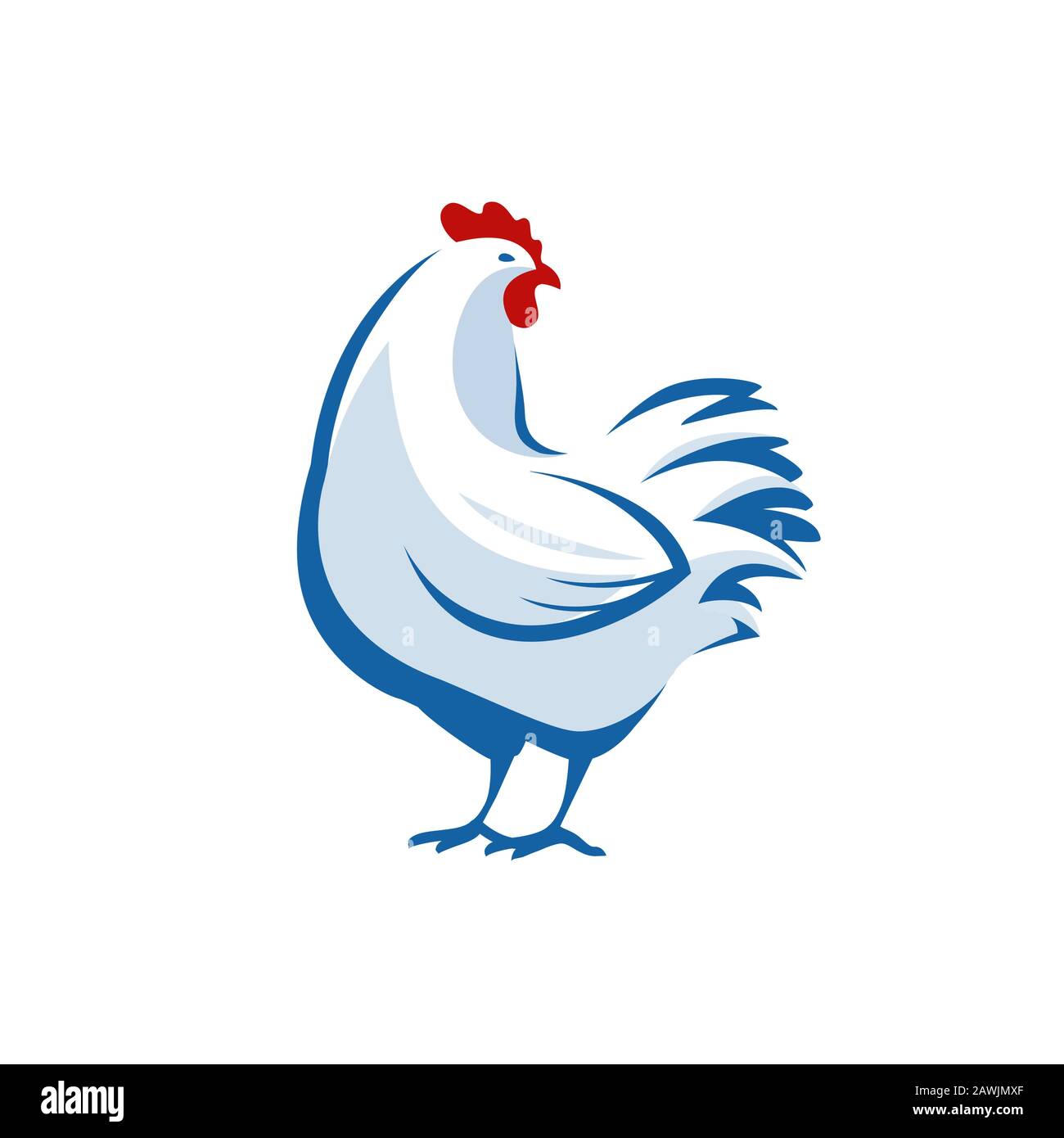 Hühnerlogo. Symbol oder Etikettenvektor für Nutztiere Stock Vektor