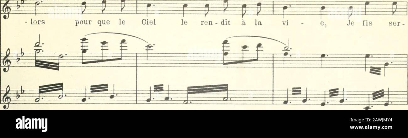 Béatrice; légende lyrique en quatre actesPoème de Robert de Flers et Gaston Ade Caillavet, d'après Charles Nodier . (S) ^i- J f i V ^ V I V > I J. Jl Jl t> I J J^l V J> jour, on lap - por - TA san - glant, -Mun Turcs. Blés- ) y l l y m- m ^itr^ * * * ^*=fe ^^j ^p V f^^ ^ ^ é ¥ ^ ^ ?^ b j iji j._Jijbiii j-Y^r~r pi ^^ i - se là - BAS sur la mer loin - Tai ne, Tai Auf la-vait RE - le - ^ rf Wi ^ ^E^ * >^ >f: ^T Th T crcsc. ^ 1 ^ P ^ fet J. il i r p r H^!^ *• " j[J 7 ^ 7 7 7 7 P vé res - pi - rant à pei - ne, Près - que mou - rant! ^ DIM. JRS: V 9 V ^ P É ËEE^^_j_y t y A. 7203 F. Stockfoto