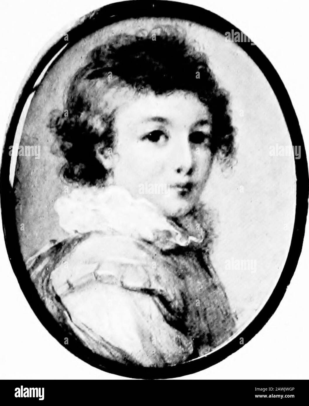 Miniaturen im Hochformat; . DIE GRÄFIN SOPHIE POTOCKI (OB. 18221 VON P. A. HALLE LA PRINCESSE DE LAMBALLE (OB. 173) VON P. A. HALL ALLE AUS DER SAMMLUNG VON HERRN J. PIERPONT MORGAN PLATE XXXVIII. PORTRÄT EINES JUNGEN (NAME UNBEKANNT) 3Y JEAN HONORE FRAGONARD Stockfoto