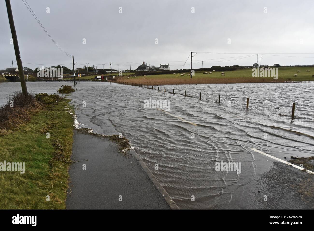 Storm Ciara, Rhosneigr, Anglesey, Nordwales Stockfoto