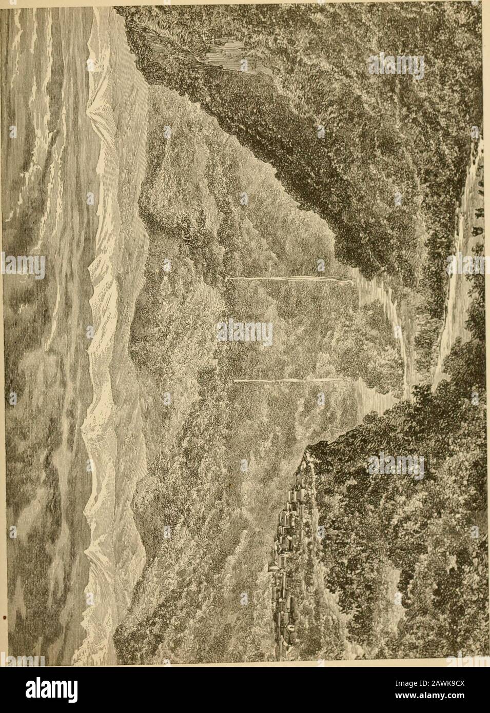 Drei Vassar-Mädchen in Südamerika: Eine Urlaubsreise von drei College-Mädchen durch den südlichen Kontinent, hinauf zum Amazonas, hinunter auf Madeira, über die Anden, Und die Pazifikküste hinauf nach Panama. Tischländer, die sie jetzt ins Herz der Anden fuhren, die große Prozession, die sich nach Norden und Süden ausdehnte, verändern den Gipfel, der sich gegenseitig in prächtiger Perspektive schultert. Sie sägten die Gipfel, die bei Sonnenuntergang brannten oder mit der zarten Schönheit der Morgendämmerung berührten, sie beobachteten, wie der Kondor über schreckliche Niederschläge flatterte und Züge von Lamas schwindelerregende Pässe einfädeln. Sie segelten den Akrosdrearsee Titicaca, Stockfoto