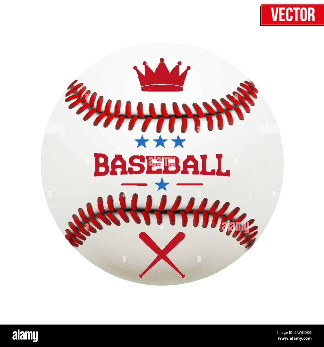 Vektor-Illustration von Baseball-Lederball Stock Vektor