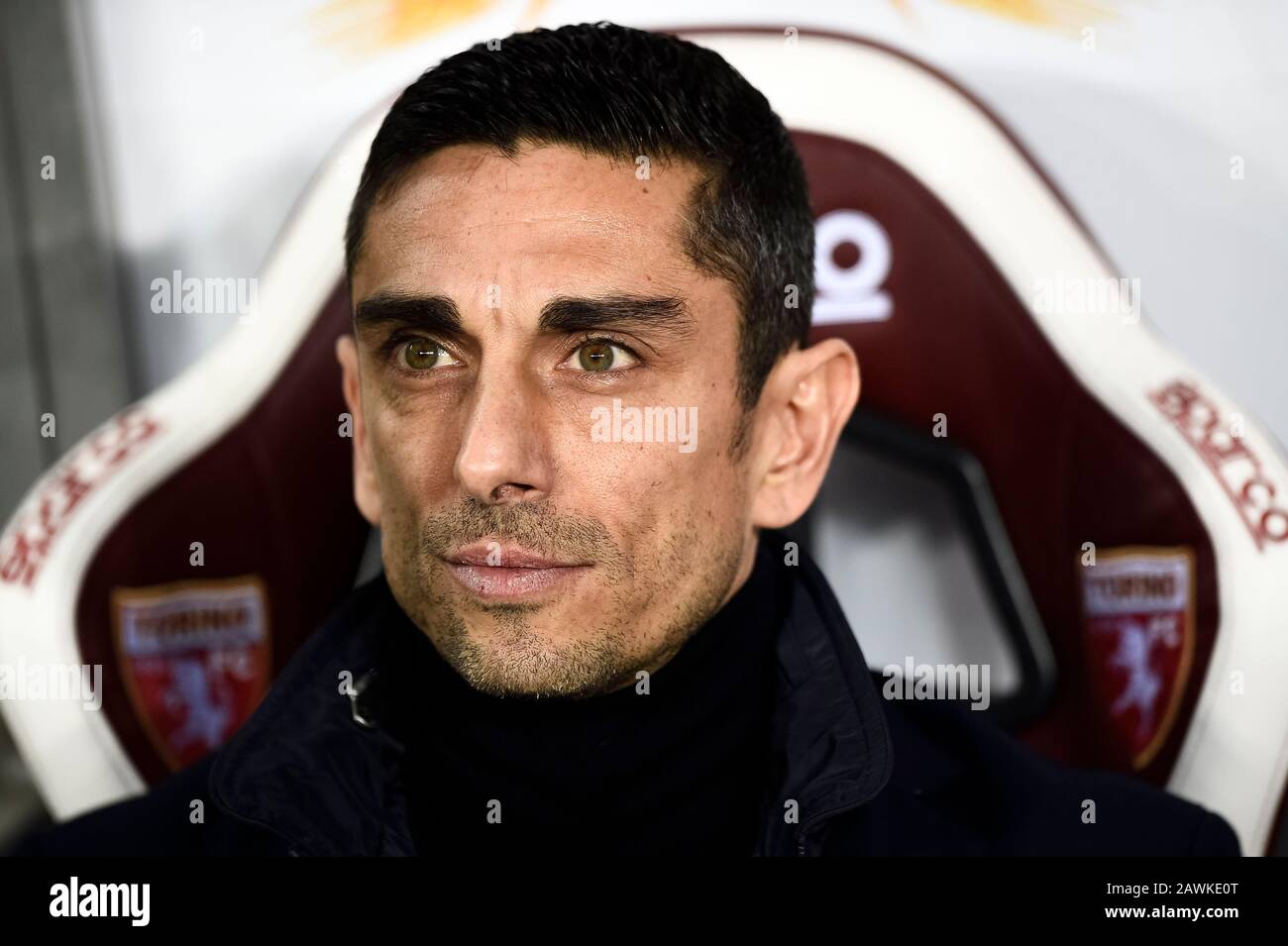 Turin, Italien - 08. Februar 2020: Moreno Longo, Cheftrainer des Torino FC, blickt auf das Spiel des Serie-A-Fußballs zwischen Torino FC und UC Sampdoria zurück. Kredit: Nicolò Campo/Alamy Live News Stockfoto