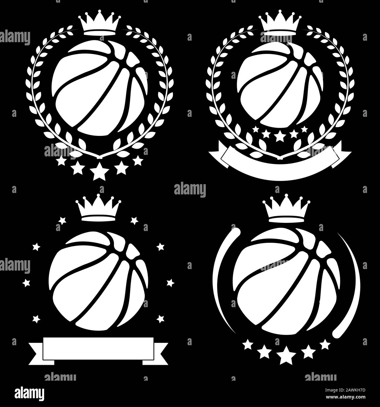 Satz von Vintage Basketball Club Abzeichen und Aufkleber Stock Vektor