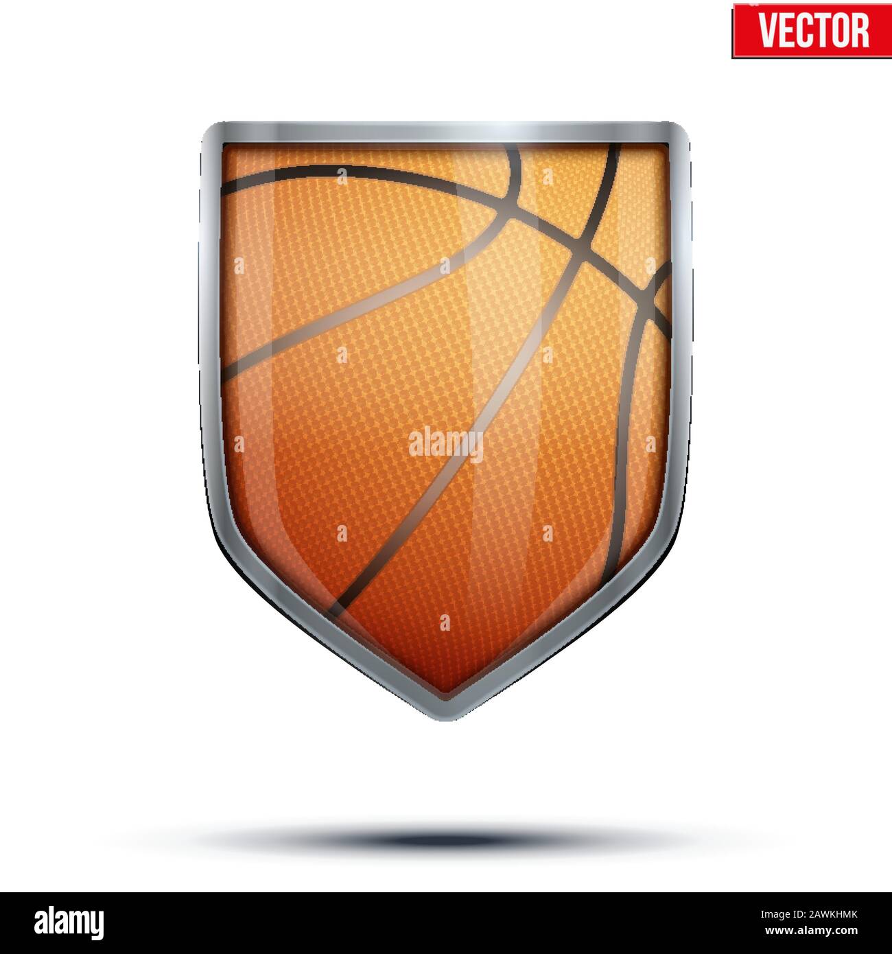 Helles Schild im Basketballball. Vektor. Stock Vektor