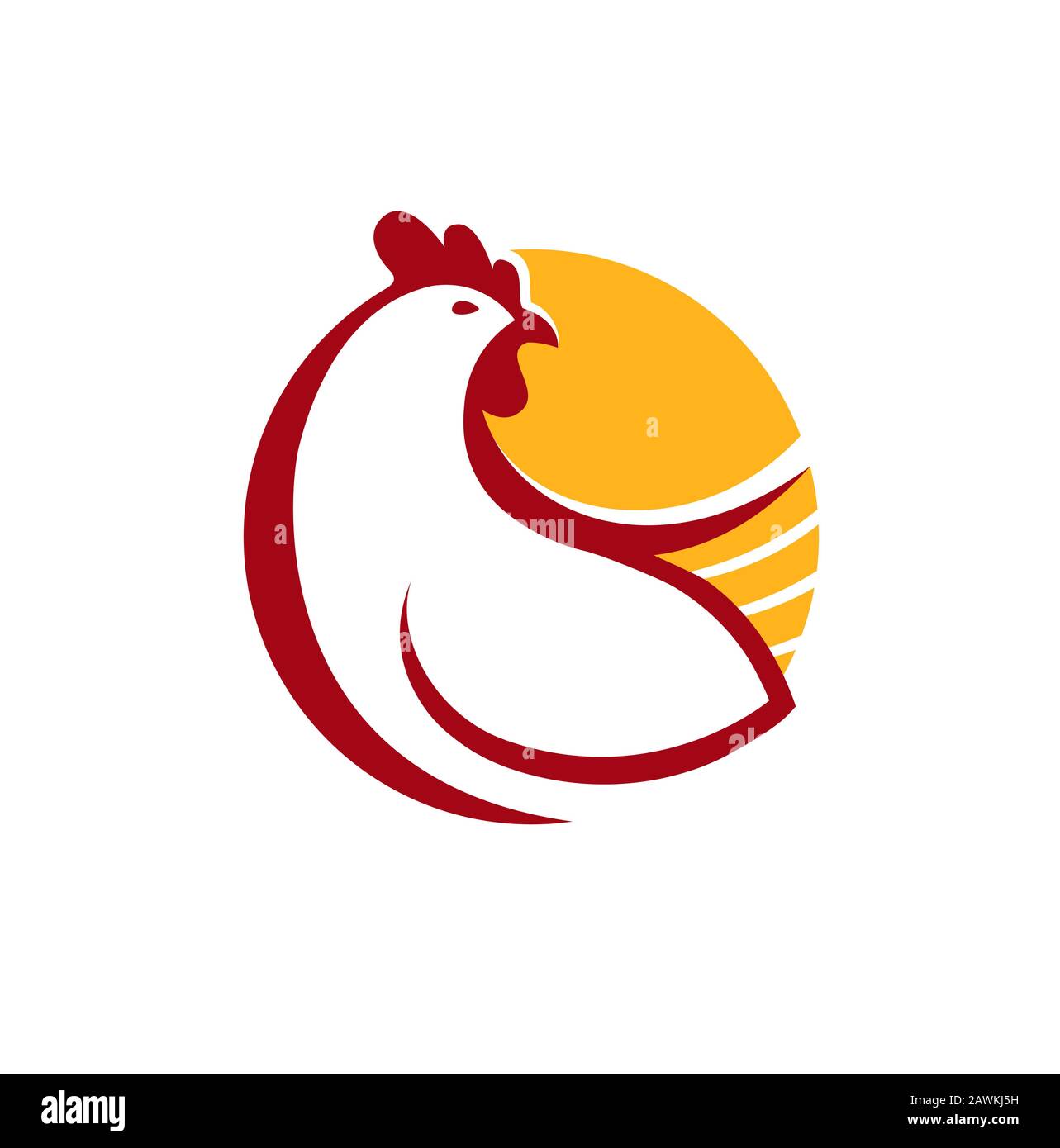 Hühnerlogo. Symbol oder Etikettenvektor für Nutztiere Stock Vektor