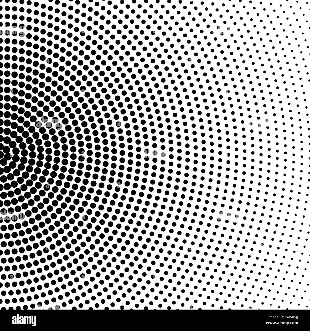 Hintergrund eines geometrischen monochromen Punktmusters - abstraktes Schwarzweiß-Vektordesign Stock Vektor