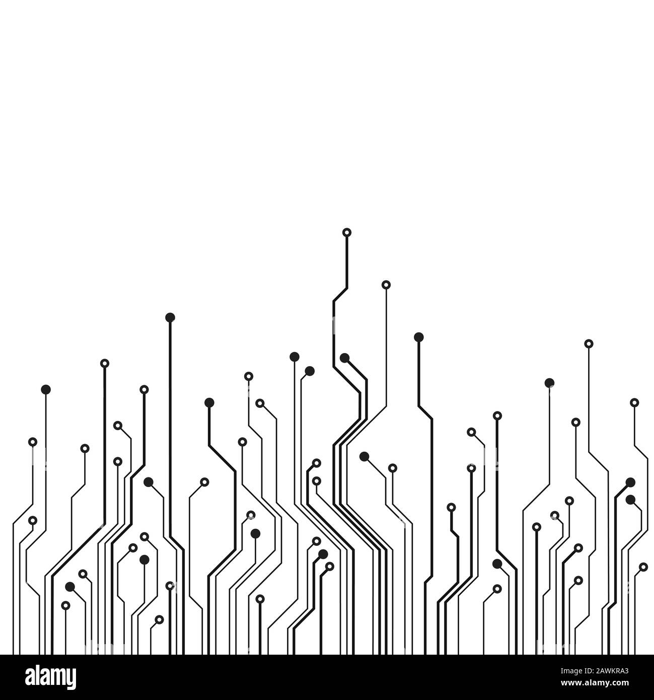 Hardware-Kommunikationskonzept. Aufbau der Leiterplatte. Design von Wissenschaft und Technologie. Vektorgrafiken Stock Vektor