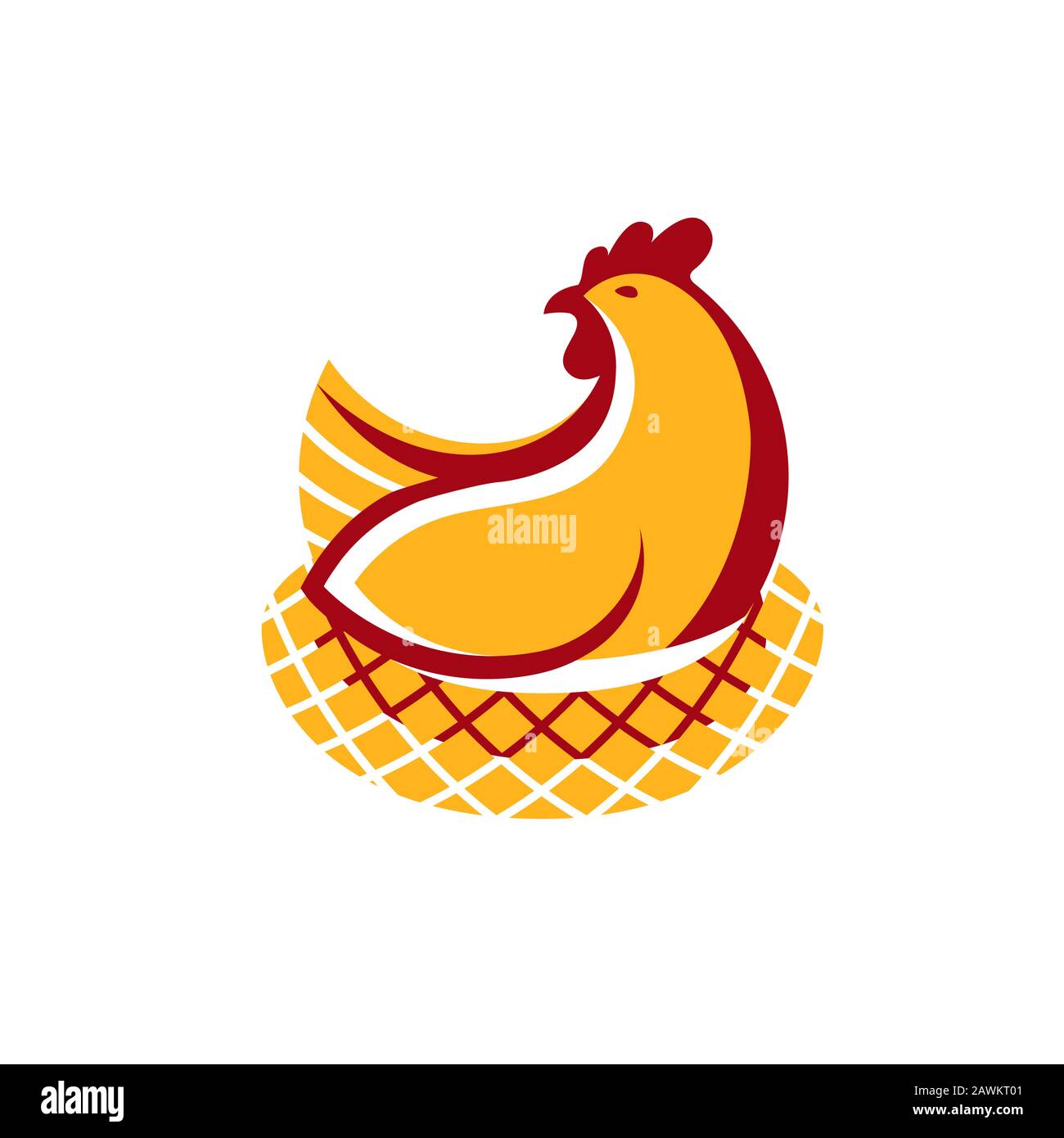 Logo, Abzeichen von Hühnerfleisch und Eier Vektor-Illustration Stock Vektor