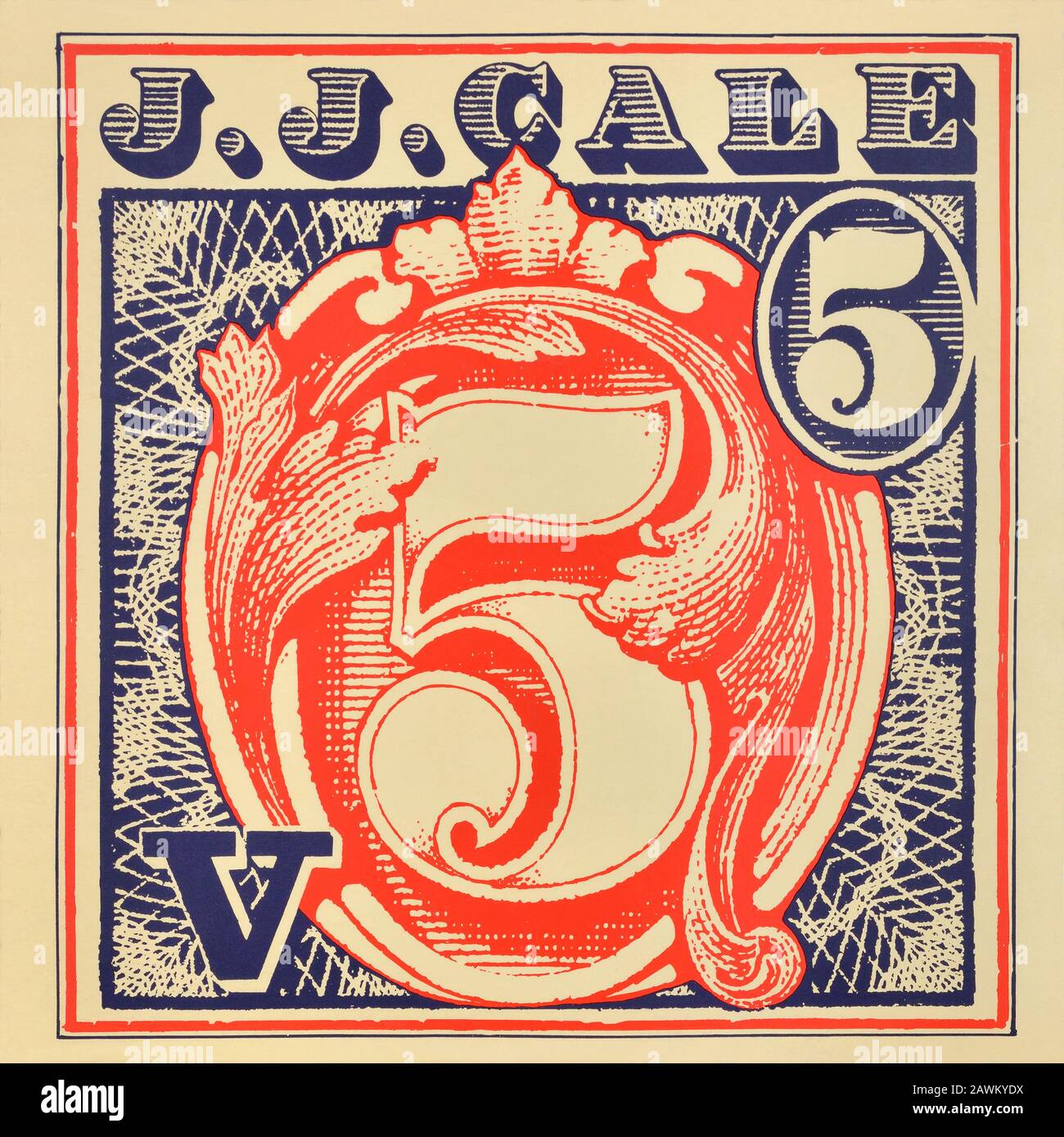 J.J. Cale - original Vinyl Album Cover - 5 (fünf) - 1979 Stockfoto