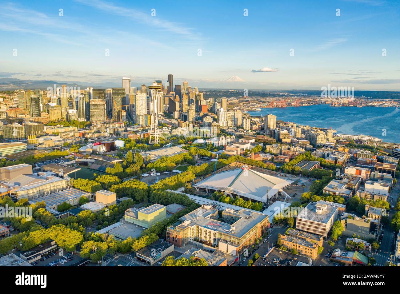 Luftbild der Stadt Seattle von Königin Anne Stockfoto