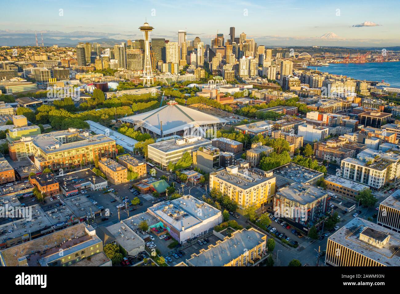 Luftbild der Stadt Seattle von Königin Anne Stockfoto