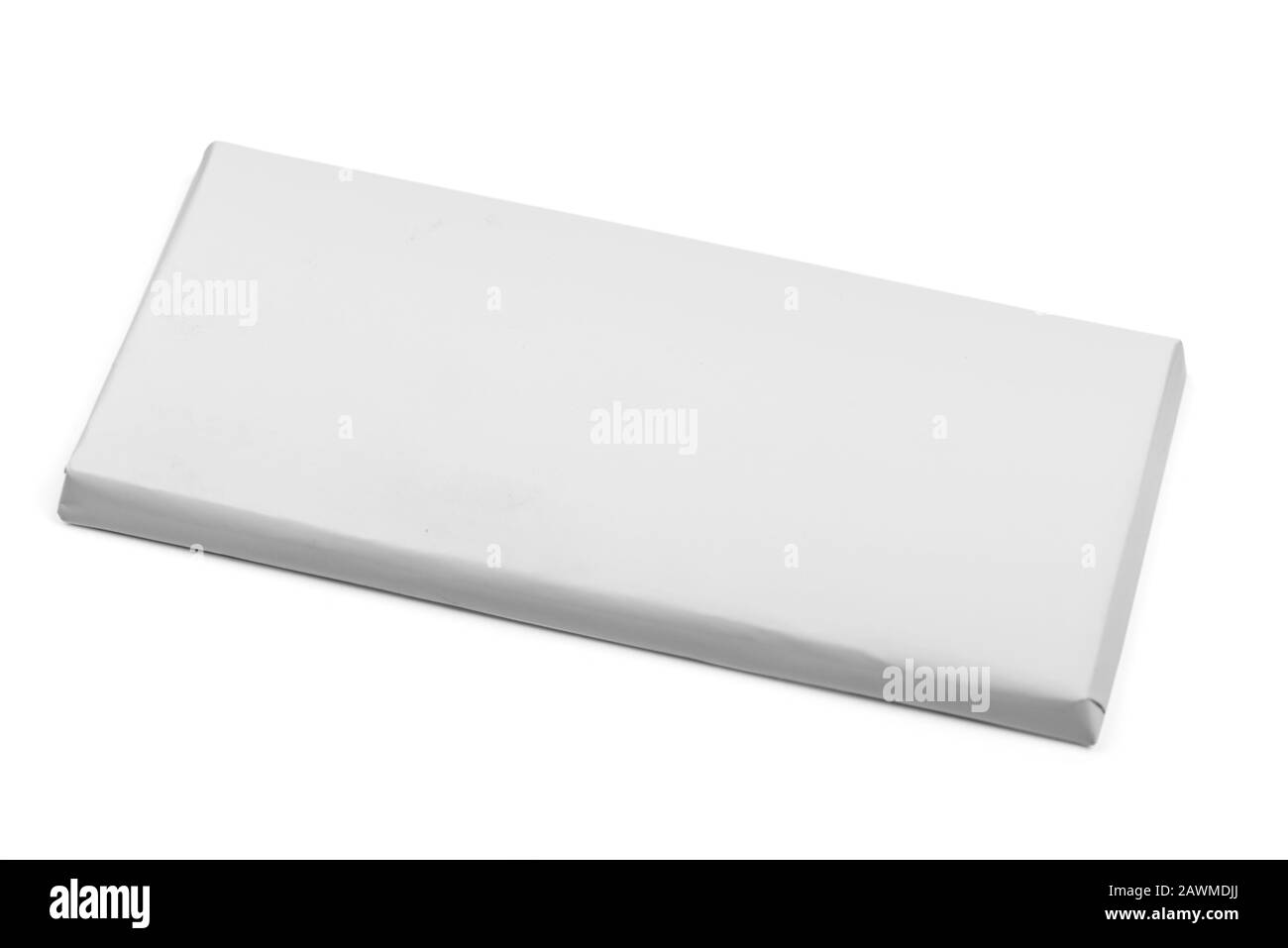 Leeres Paket Deckblatt der Schachtel "Chocolate Bar", isoliert auf weißem Hintergrund mit Beschneidungspfad Stockfoto