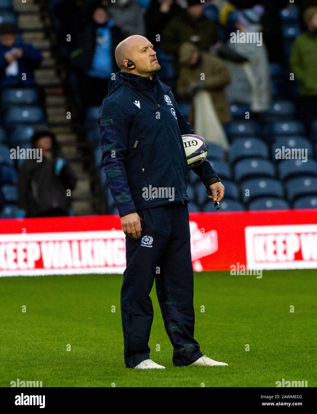 Rugby Union Scotland / England - Murrayfield Stadium, Edinburgh, Schottland, UK Pic Shows: Ein nachdenklicher Scotland Head Coach, Gregor Townsend, vor Th Stockfoto