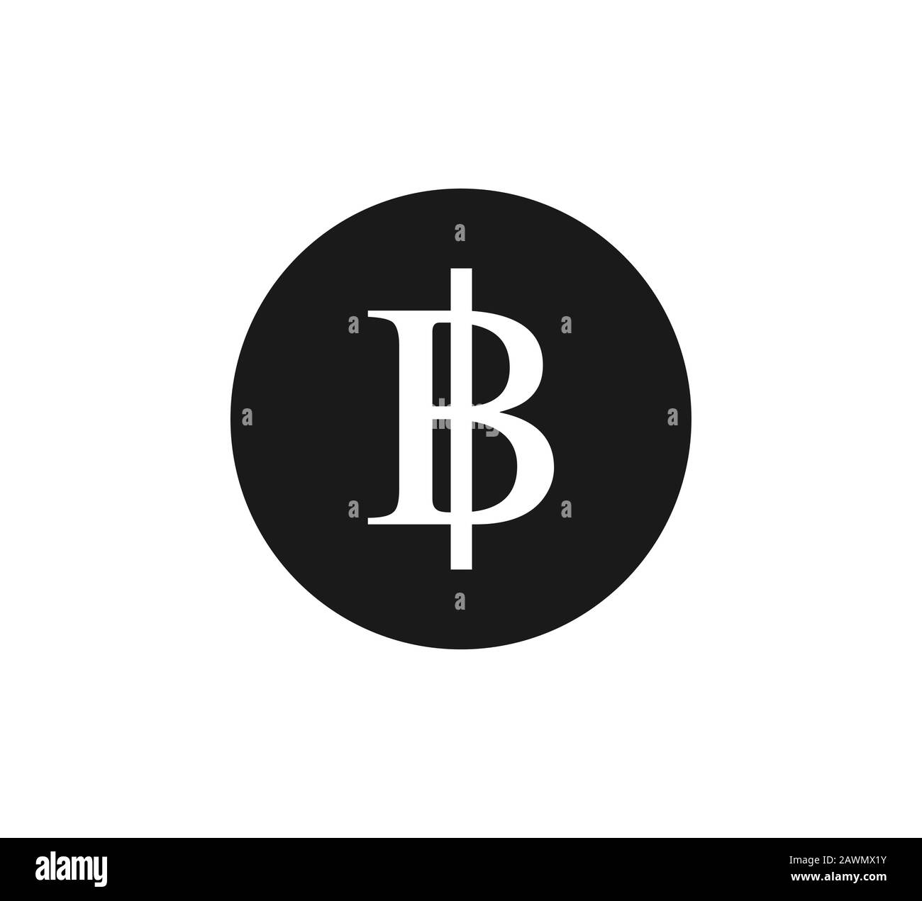 Thailand, Baht-Symbol. Vektorgrafiken, flaches Design Stock Vektor