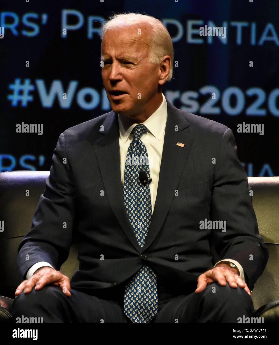 Philadelphia, PA, USA - 17. SEPTEMBER 2019: Joe Biden auf Dem Workers' Presidential Summit im Pennsylvania Convention Center. Stockfoto