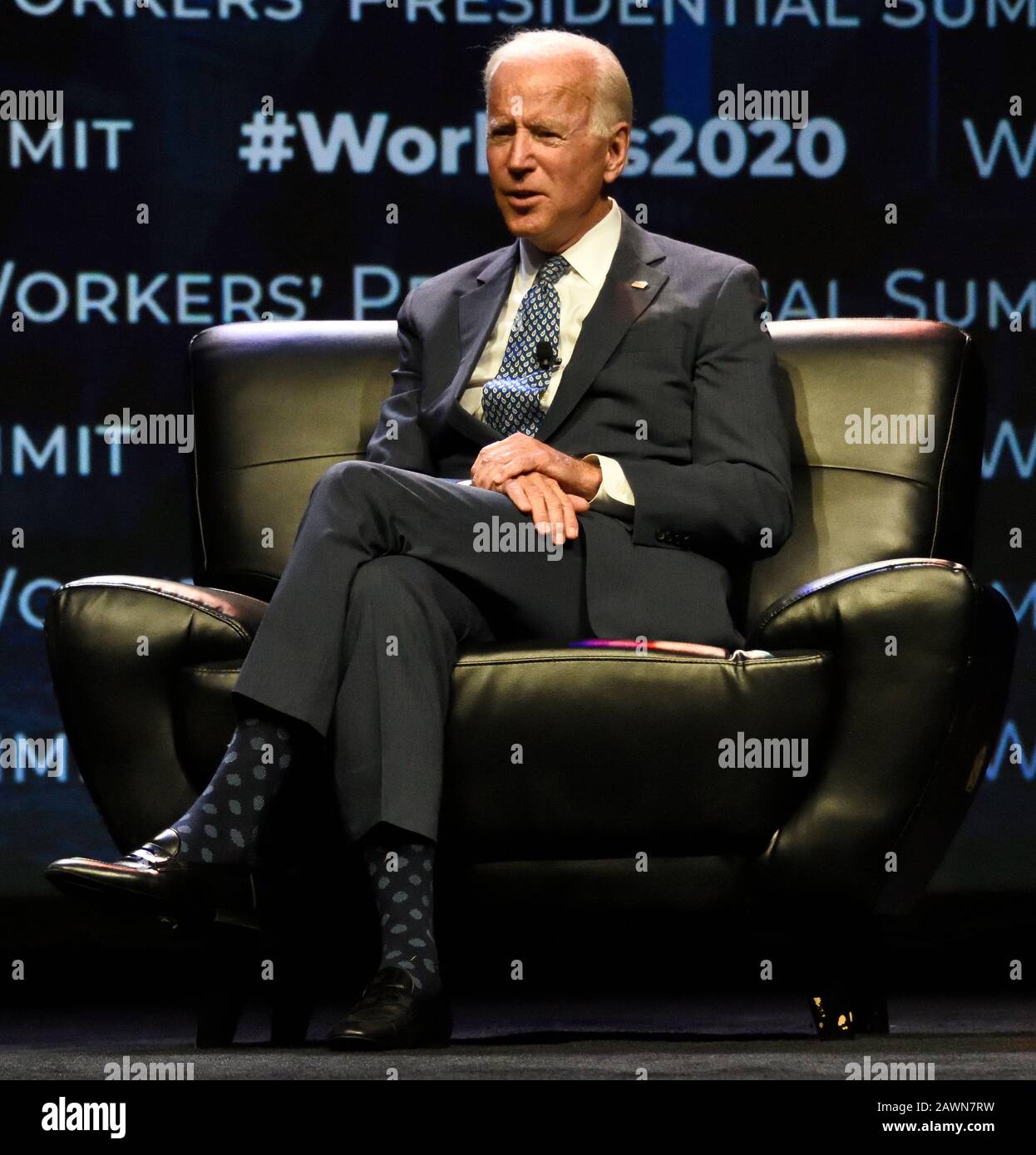 Philadelphia, PA, USA - 17. SEPTEMBER 2019: Joe Biden auf Dem Workers' Presidential Summit im Pennsylvania Convention Center. Stockfoto